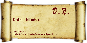 Dabi Nimfa névjegykártya